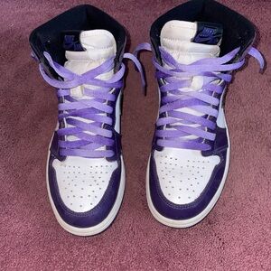 Purple and White Jordan 1s